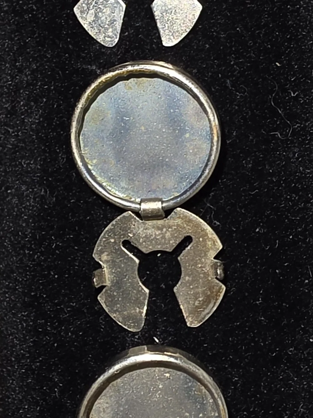 Vintage Sterling Silver Turquoise Bear Paw Button Set(5) - Blue
